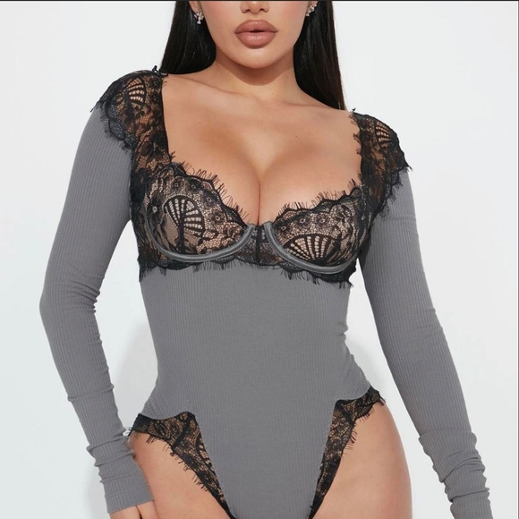 Urban Outfitters Tops - Oh La La Cheri Eyelash Lace Bodysuit